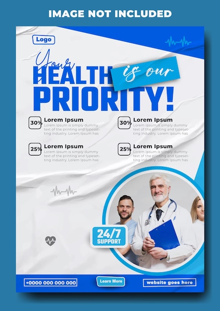 Medical service promotion flyer template design