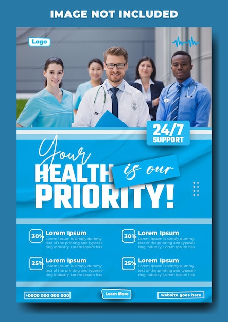 Medical service promotion flyer template design