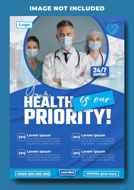 Medical service promotion flyer template design