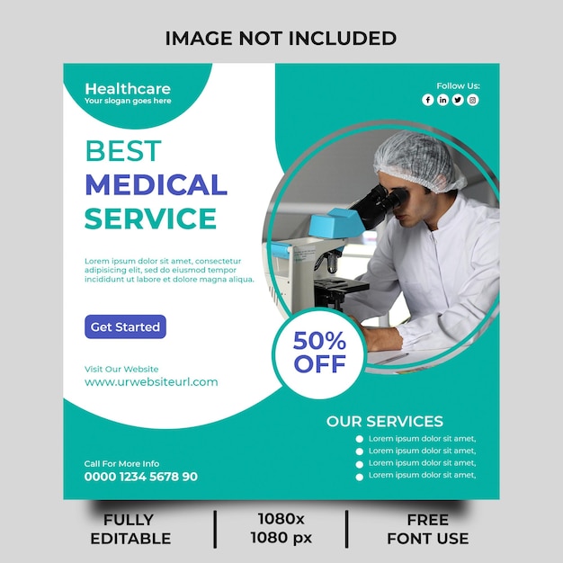 Medical Services Social Media Post or Instagram Post Design