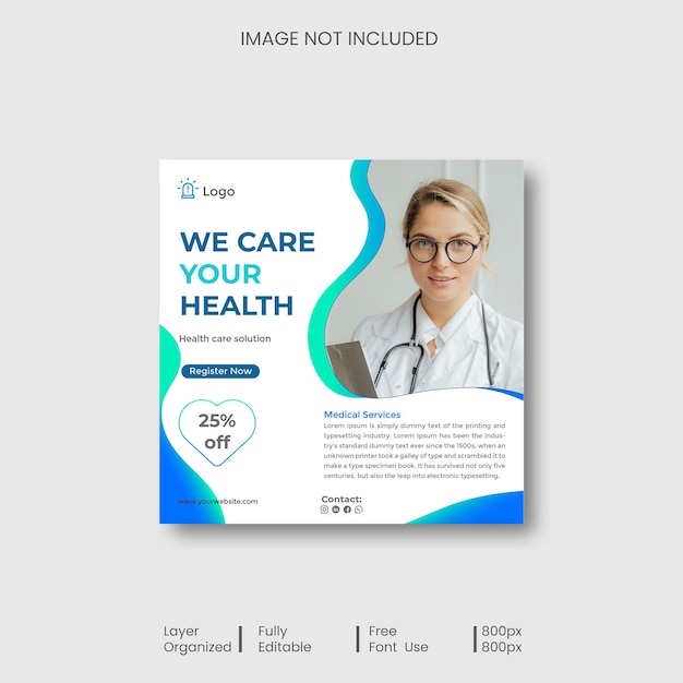 Medical Services Social Media Post Premium Vector