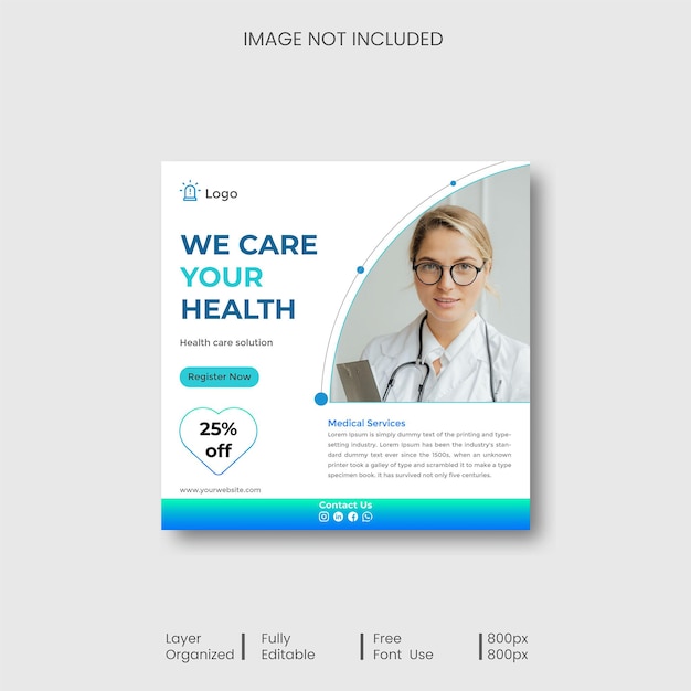 Medical Services Social Media Post Premium Vector