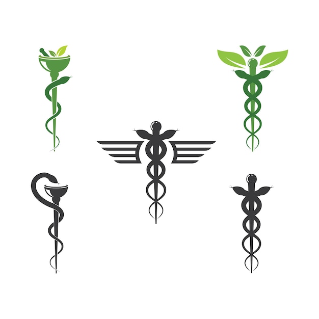 Medical snake vector icon illustration design