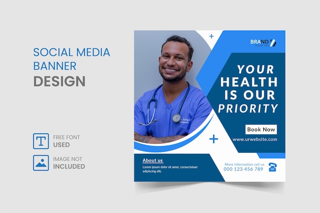 medical social media instagram post or banner design