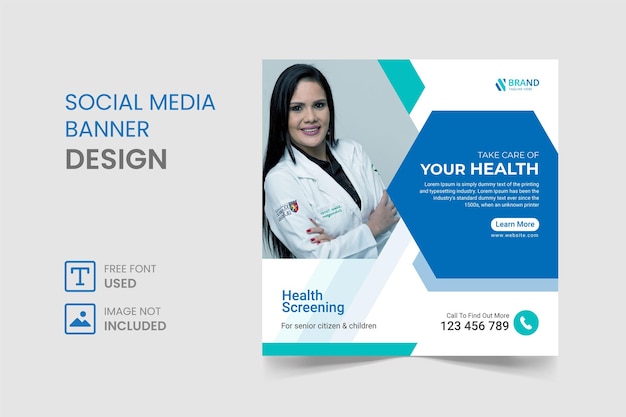 medical social media instagram post or banner design