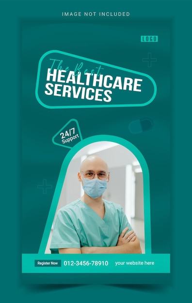 Vector medical social media instagram story template design