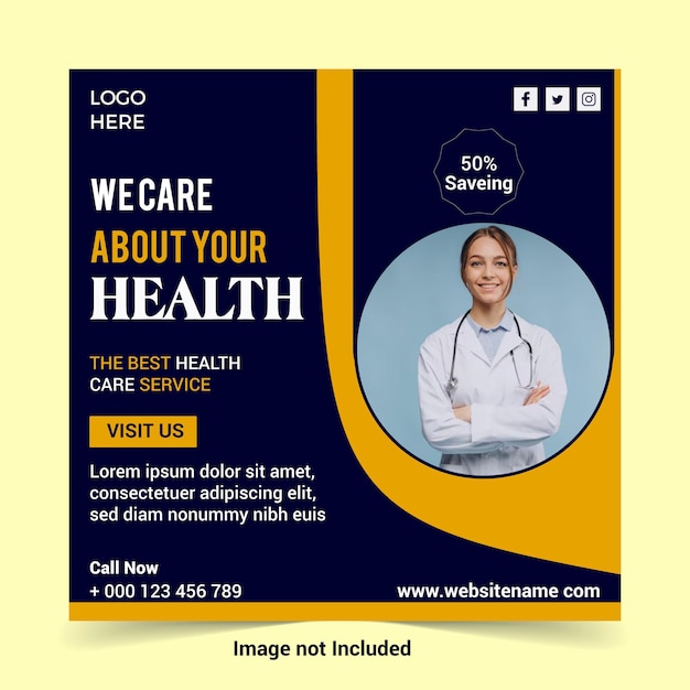 Medical Social media post design template