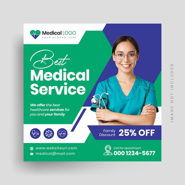 Medical social media post design template