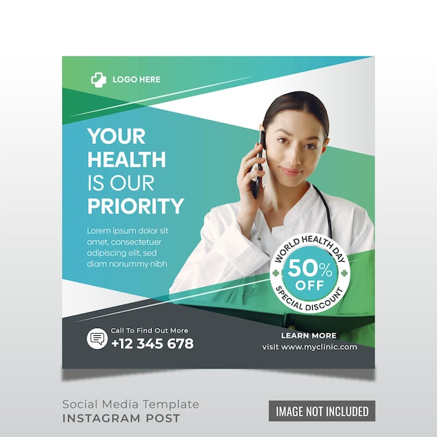 Medical social media post premium template