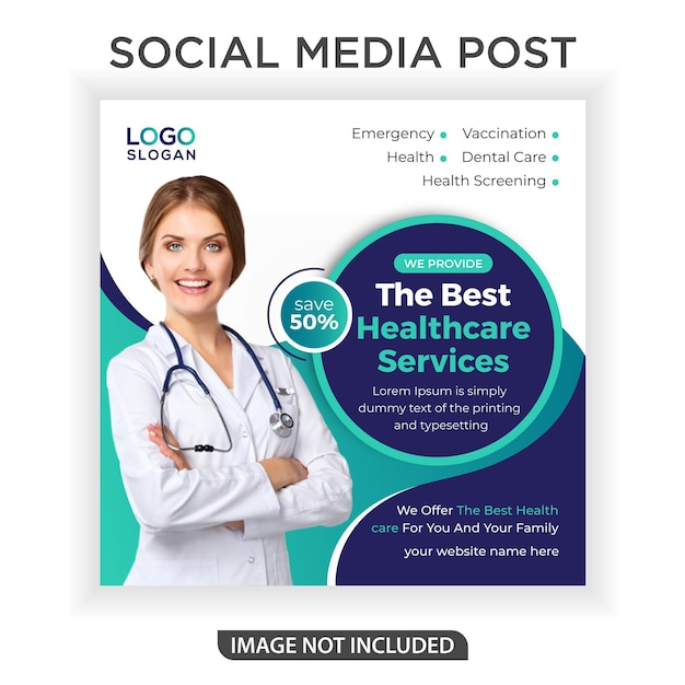 Medical Social Media Post Square Flyer Templates