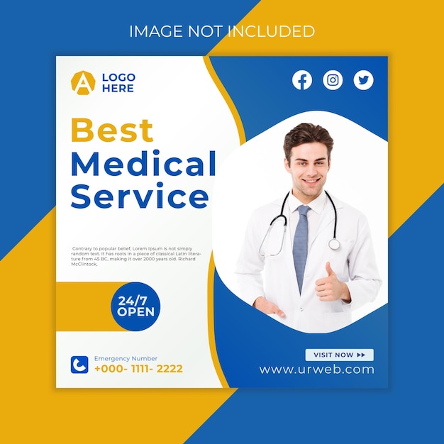 Medical social media post template design