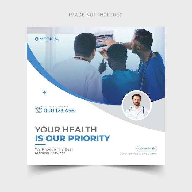 Medical social media post and web banner template Premium Vector