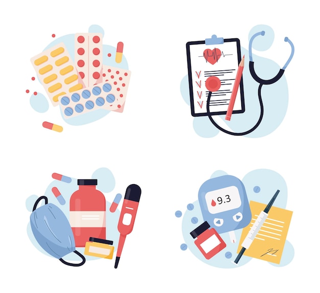 Medical stickers set