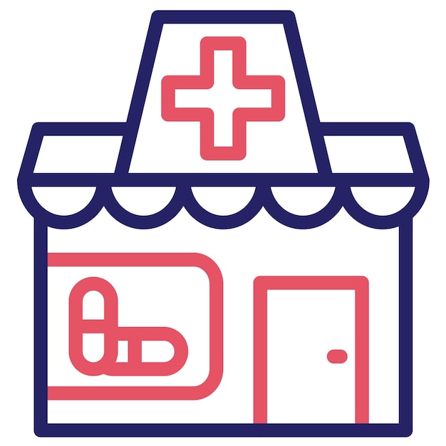 Medical Store vector icon illustration of Shops and Stores iconset