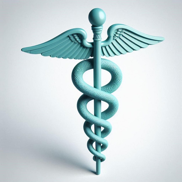 a medical symbol with a winged symbol on it