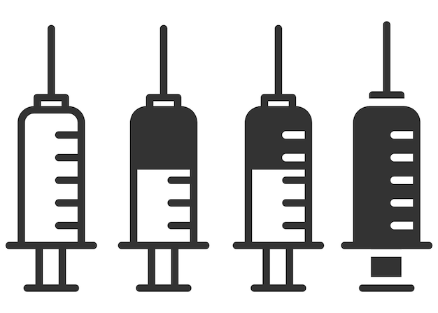 Medical syringe injection icon Vector illustration