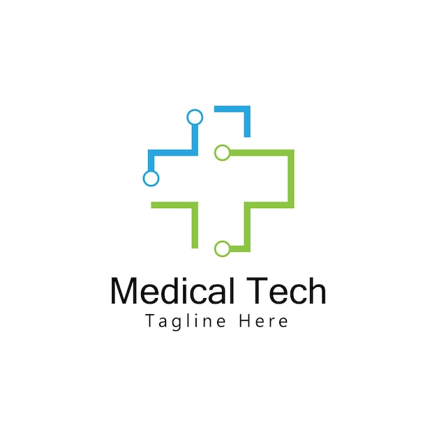 Medical Tech Logo Template Design Vector. Icon. Symbol. Emblem