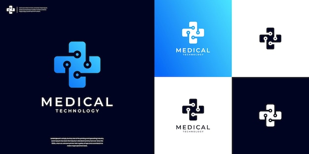 Medical technology logo design template