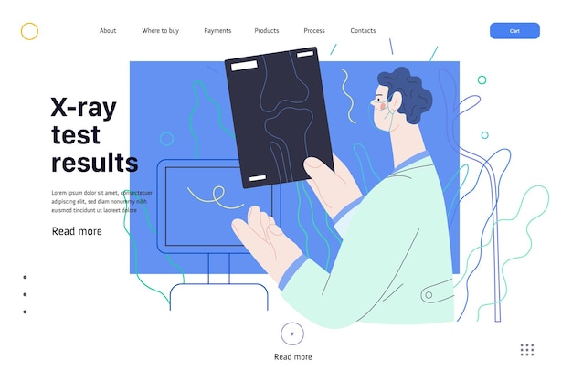 Vector medical tests template xray test