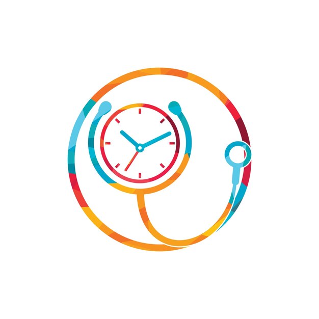 Medical time vector logo design template