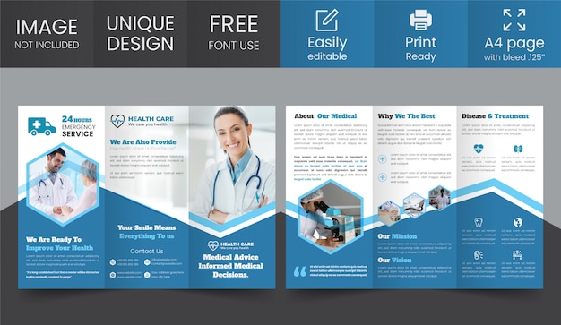 Medical Trifold brochure Design Template