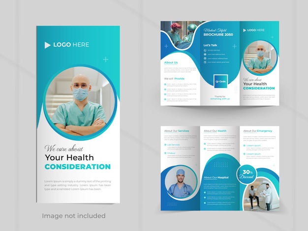 Medical trifold brochure template design