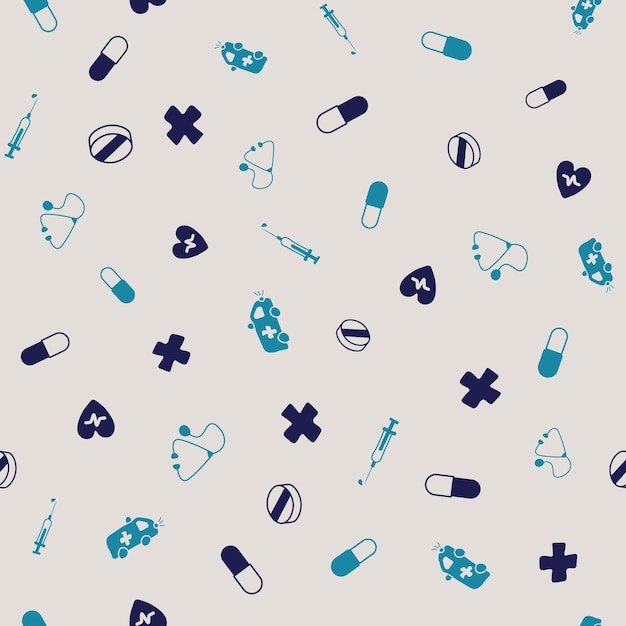 Vector medical vector illustration medical seamless pattern background