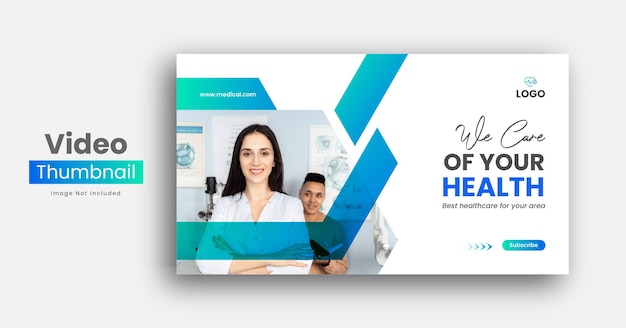 Medical web banner Or healthcare youtube thumbnail template Premium Vector