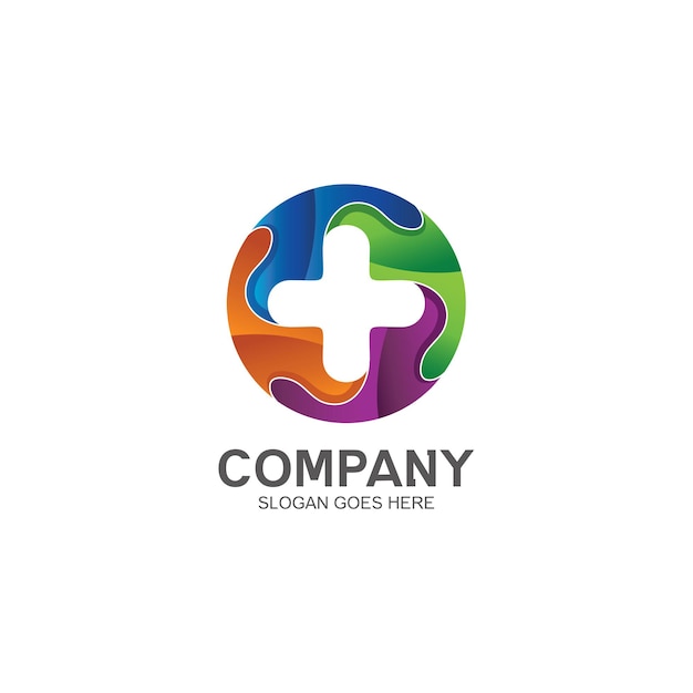 Medical with puzzle shape style logo