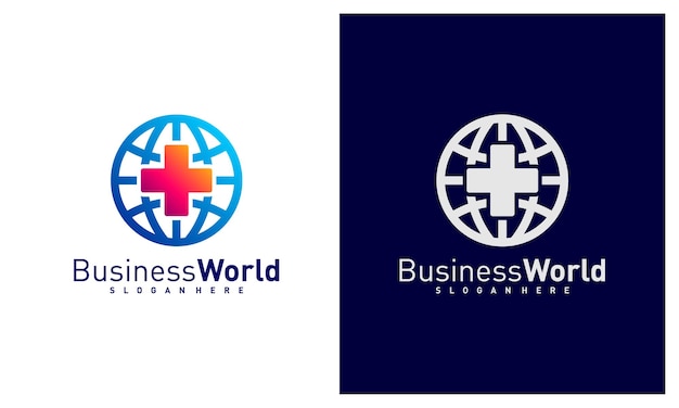 Medical World logo vector template Creative world logo design concepts