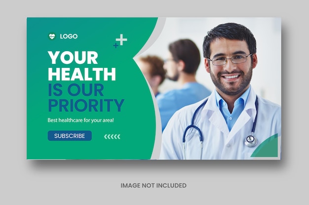 Medical youtube thumbnail and web banner template Premium Vector