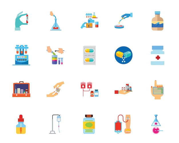 Medicaments icon set