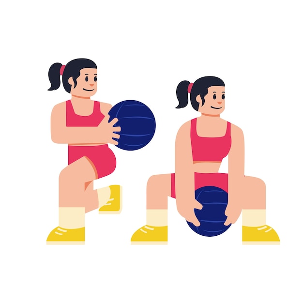 Vector medicine ball workout