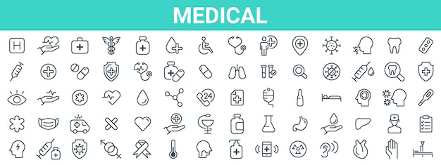 Medicine health icons on isplated background Medicine and health care icons set Medical symbols collection Vector illustration EPS 10