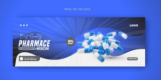 Medicine Home Delivery Social Media Post and Medical Facebook cover or web banner template