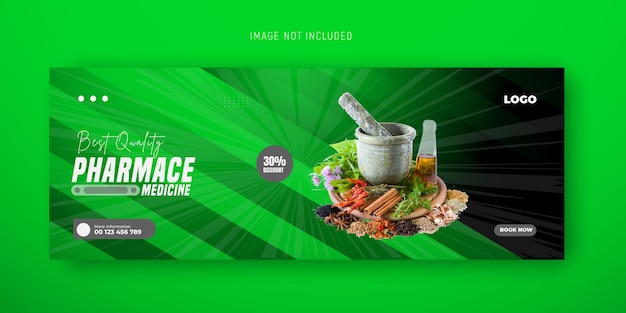 Medicine Home Delivery Social Media Post and Medical Facebook cover or web banner template