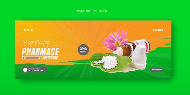 Medicine Home Delivery Social Media Post and Medical Facebook cover or web banner template