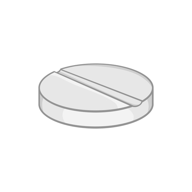 Medicine pill icon in cartoon style on a white background