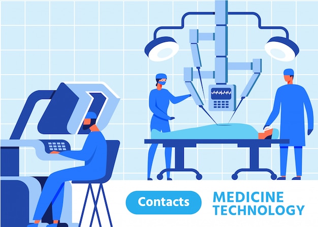 Medicine Technology Banner with Contacts Button