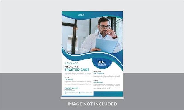 Medicine trusted care a4 size flyer design