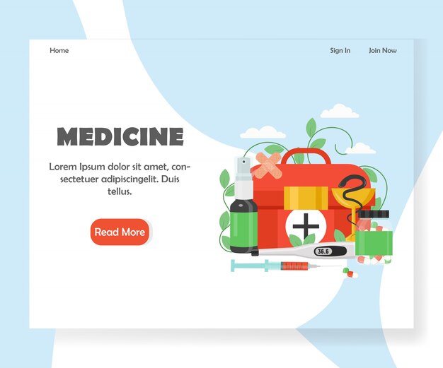 Vector medicine vector website landing page banner template