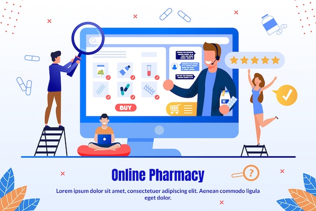 Medicines Online Shop Flat Promo Banner