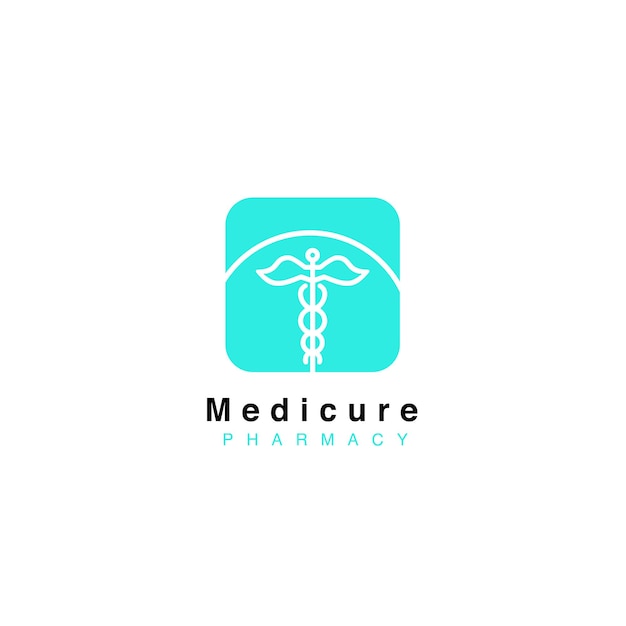 Medicure Pharmacy Logo Design Vector