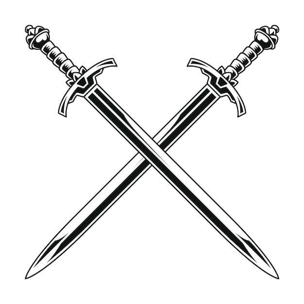 Medieval Crossed Swords Vector