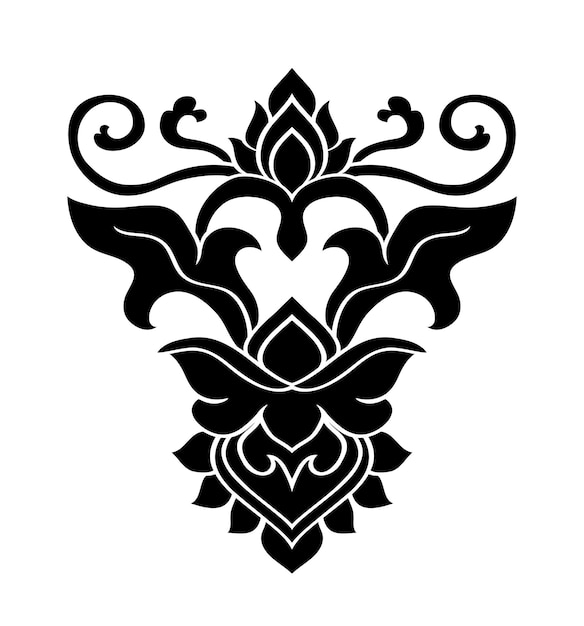 Medieval design element Vector black ornament on a white background