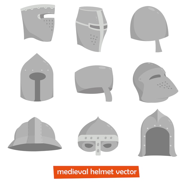 medieval helmet. Vector illustration isolated on white background.