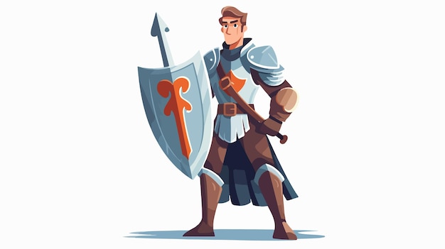 Vector medieval knight in steel armor concept for historical artwork and designs