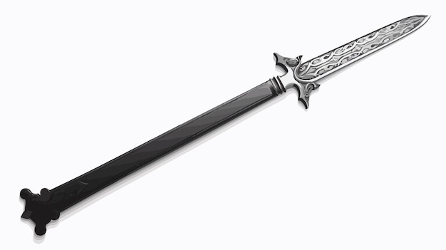 Vector medieval sword illustration isolated on white background