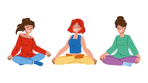 Meditate woman vector