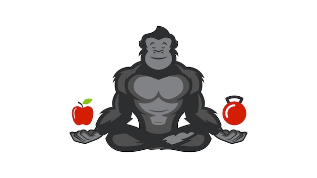 Meditating Gorilla Vector Design illustration